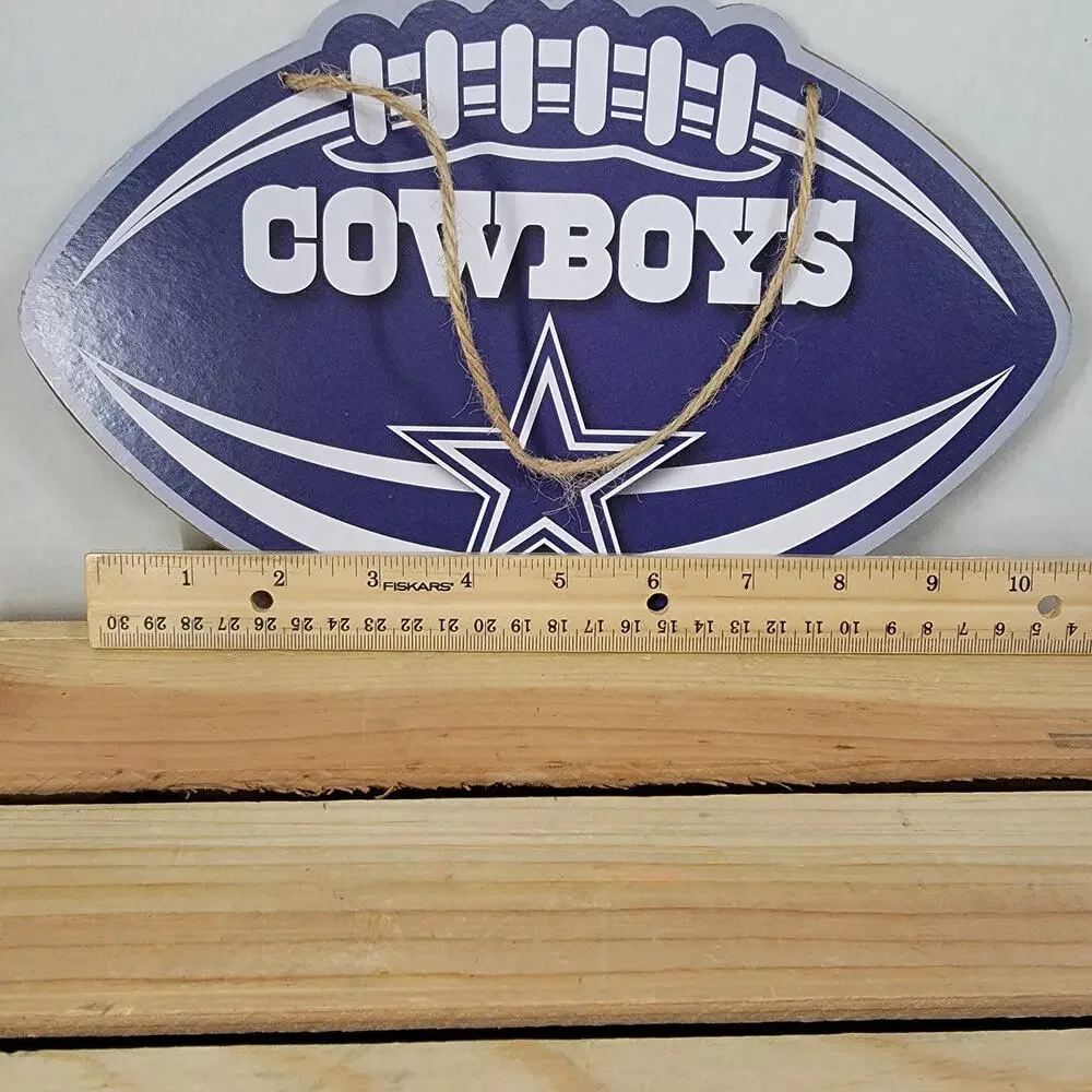 NFL Dallas Cowboys Football Shaped Wooden Wall Decor